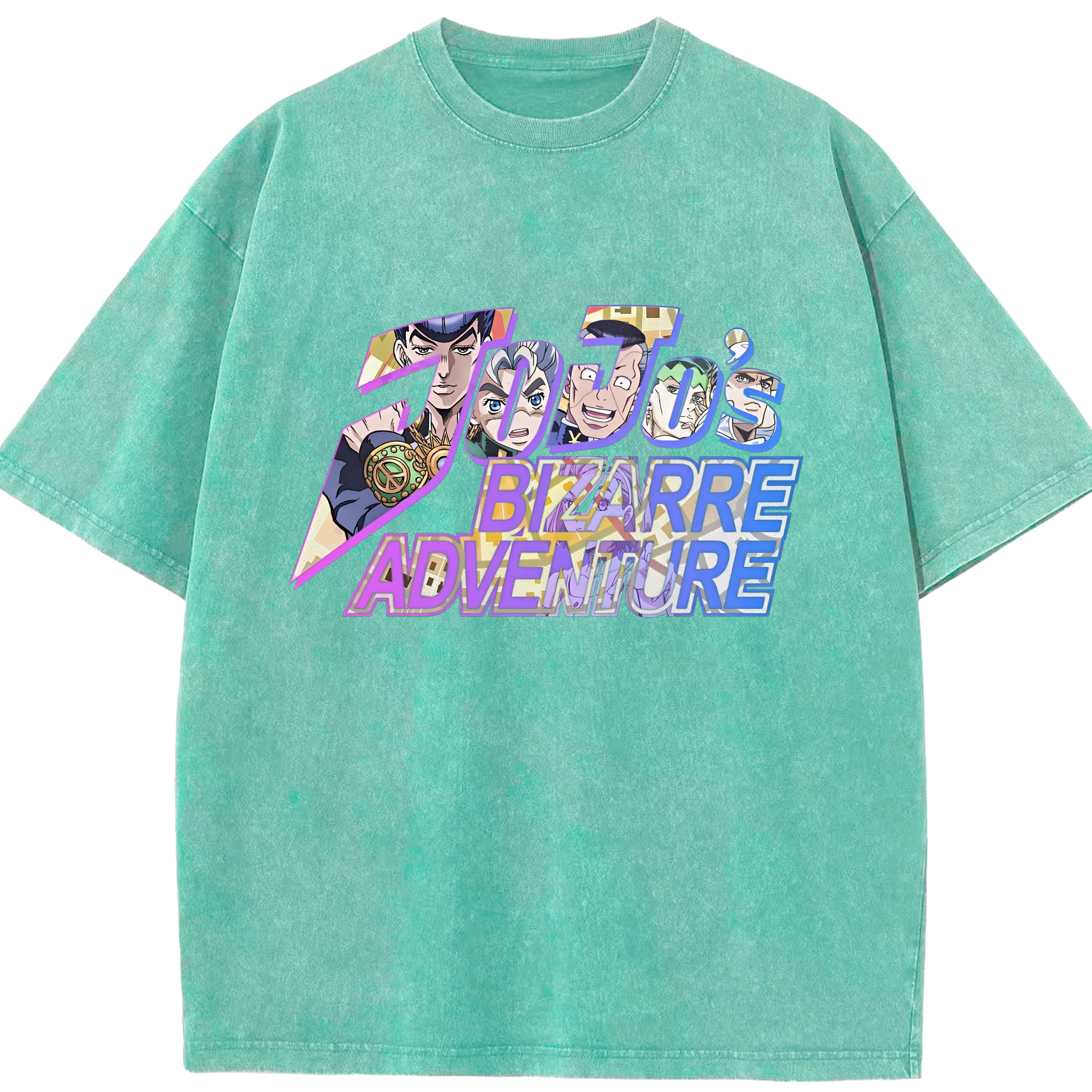 （画像用） ジョジョの奇妙な冒険 JoJo's Bizarre Adventure 綿100% ヴィンテージ風 半袖Tシャツ（フロントプリント）